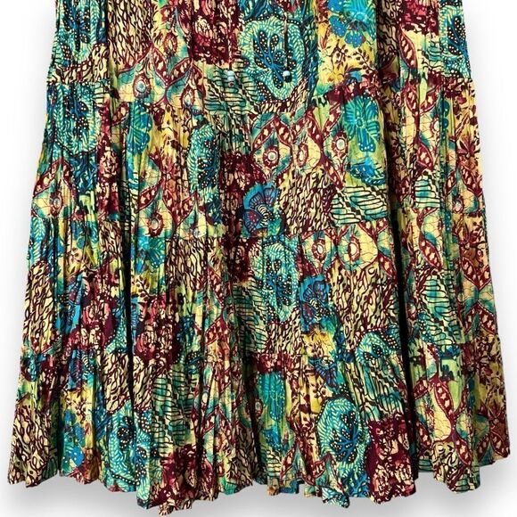 Koret Tiered Festival Maxi Skirt Medium Women’s Tie Waist Beaded Colorful Floral - Picture 6 of 12